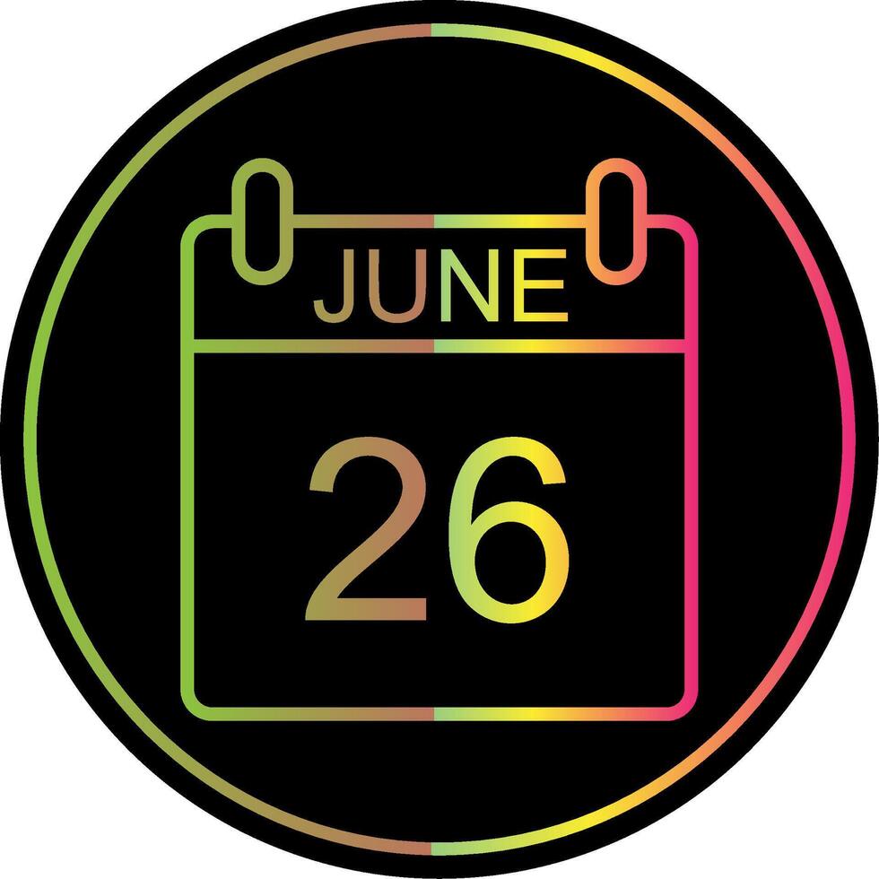 June Line Gradient Due Color Icon Design vector