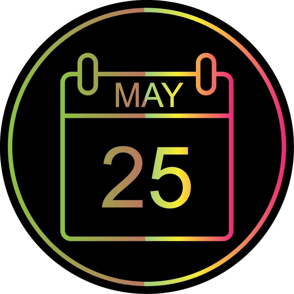 May Line Gradient Due Color Icon Design vector