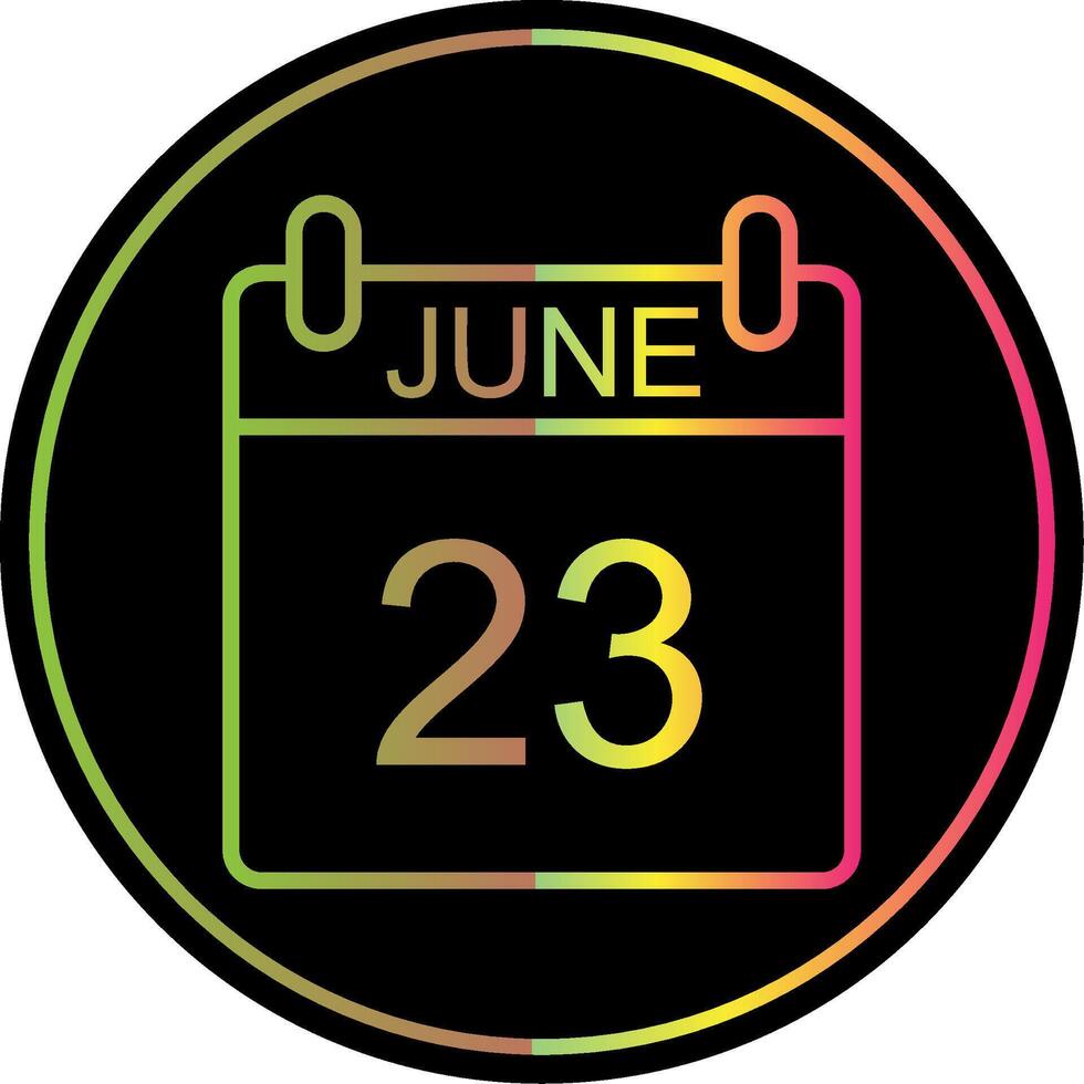 June Line Gradient Due Color Icon Design vector