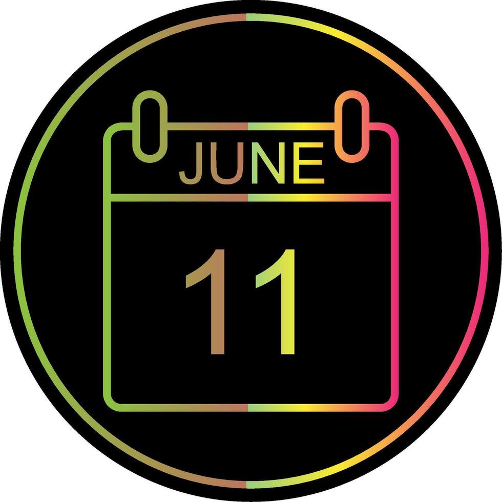June Line Gradient Due Color Icon Design vector