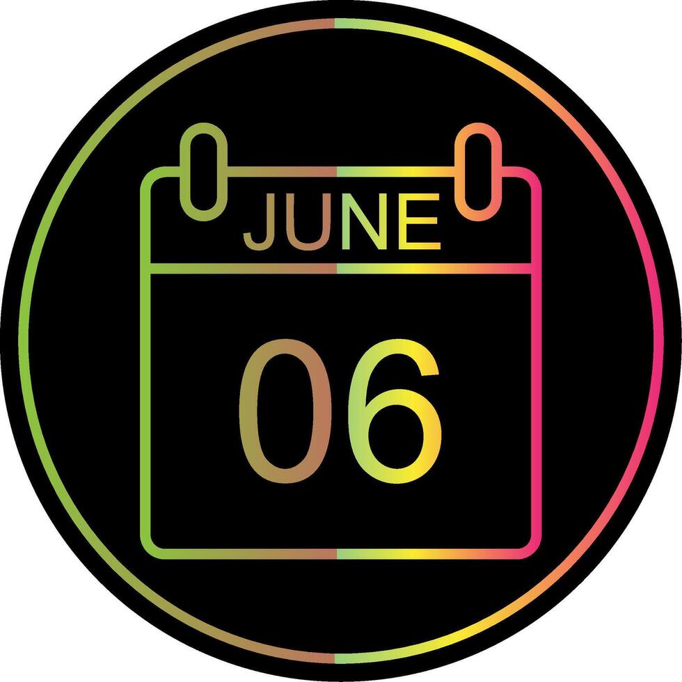 June Line Gradient Due Color Icon Design vector