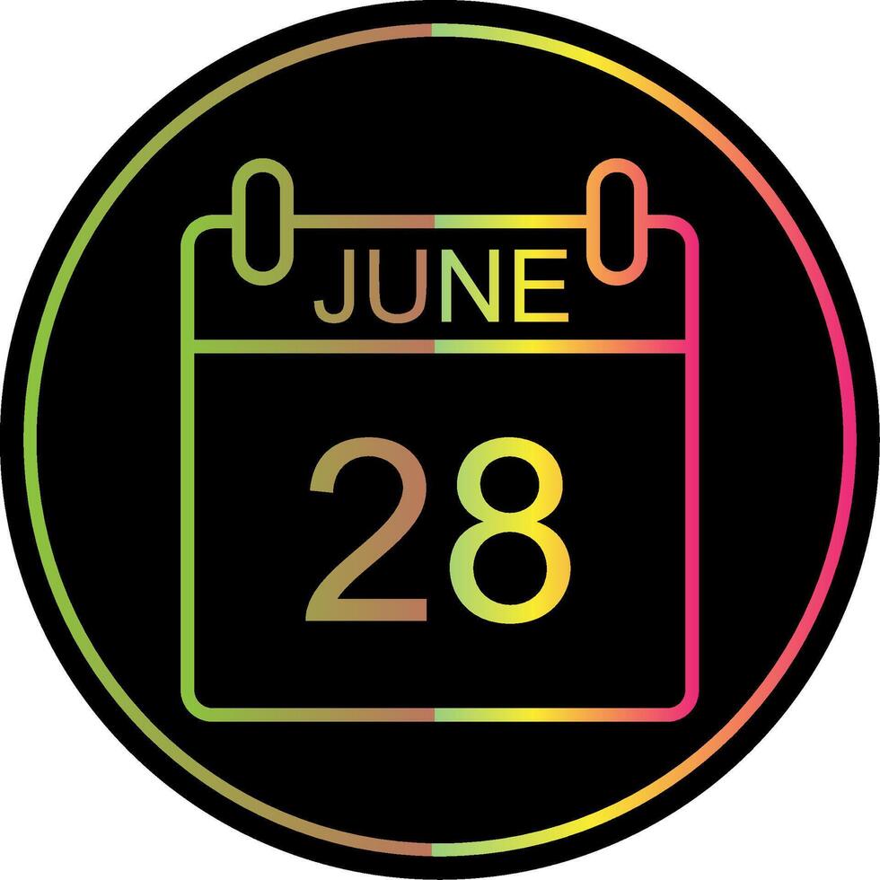 June Line Gradient Due Color Icon Design vector