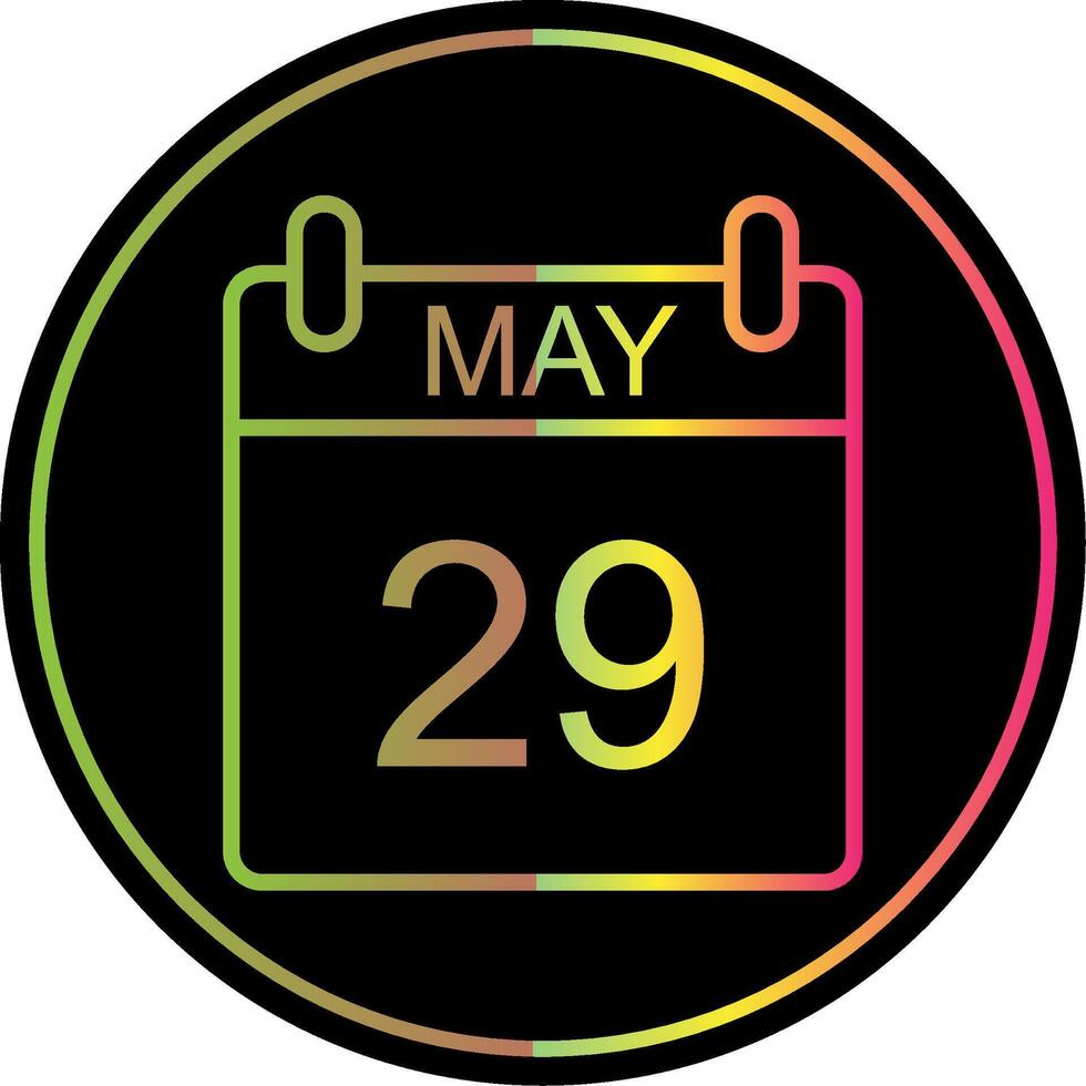 May Line Gradient Due Color Icon Design vector