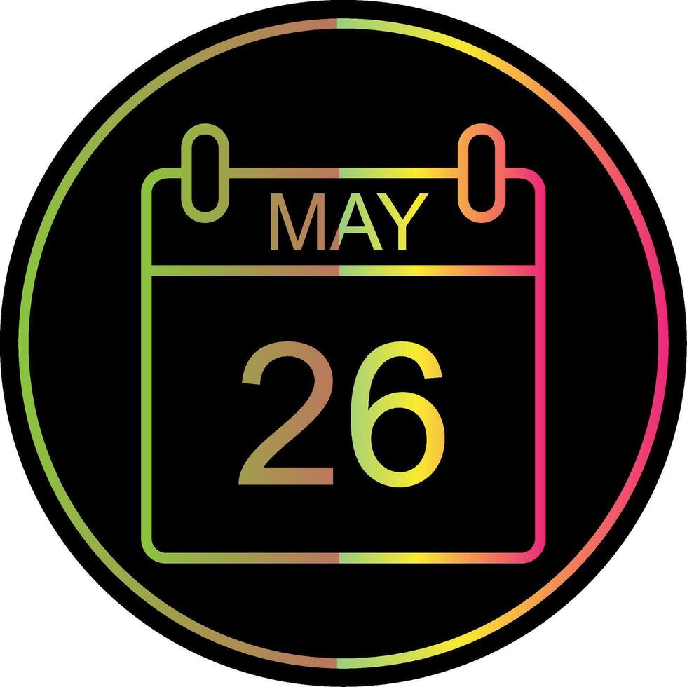 May Line Gradient Due Color Icon Design vector