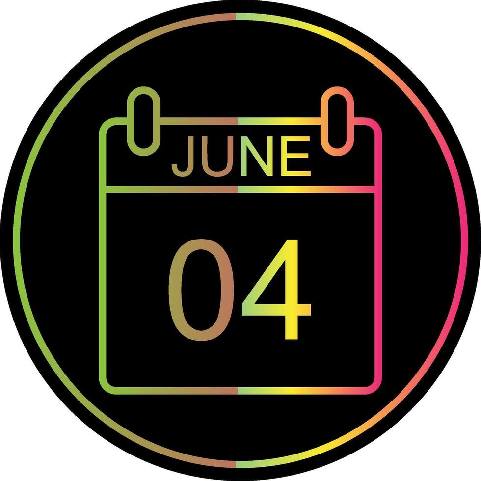June Line Gradient Due Color Icon Design vector
