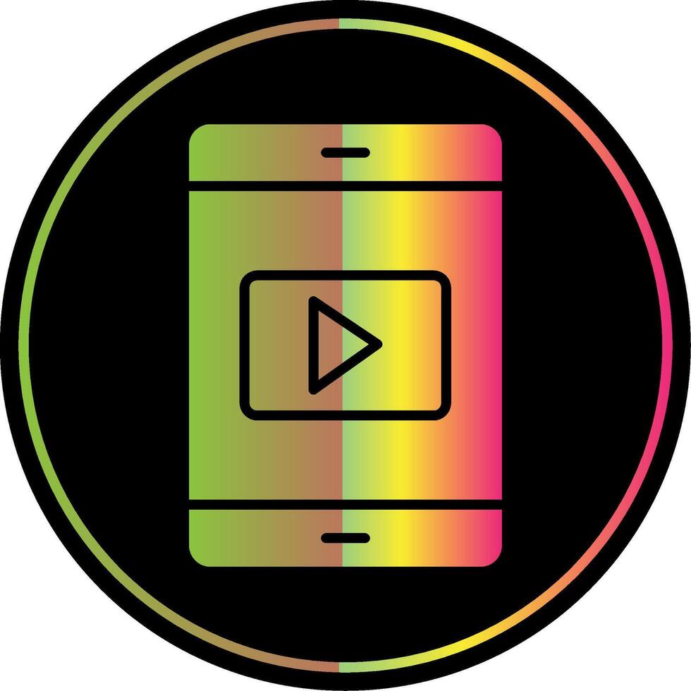 Mobile Glyph Due Color Icon Design vector