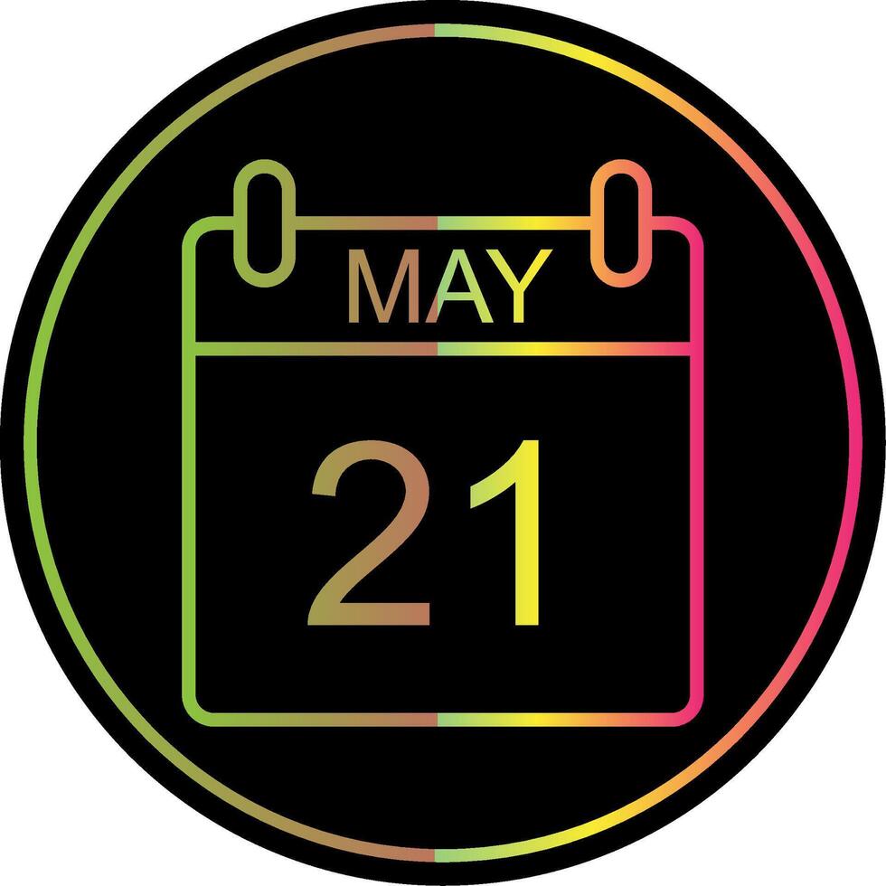 May Line Gradient Due Color Icon Design vector