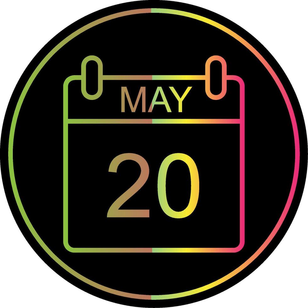 May Line Gradient Due Color Icon Design vector