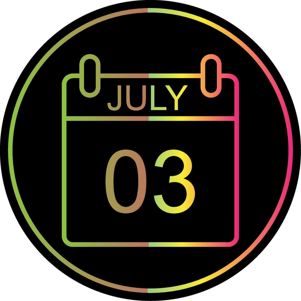 July Line Gradient Due Color Icon Design vector