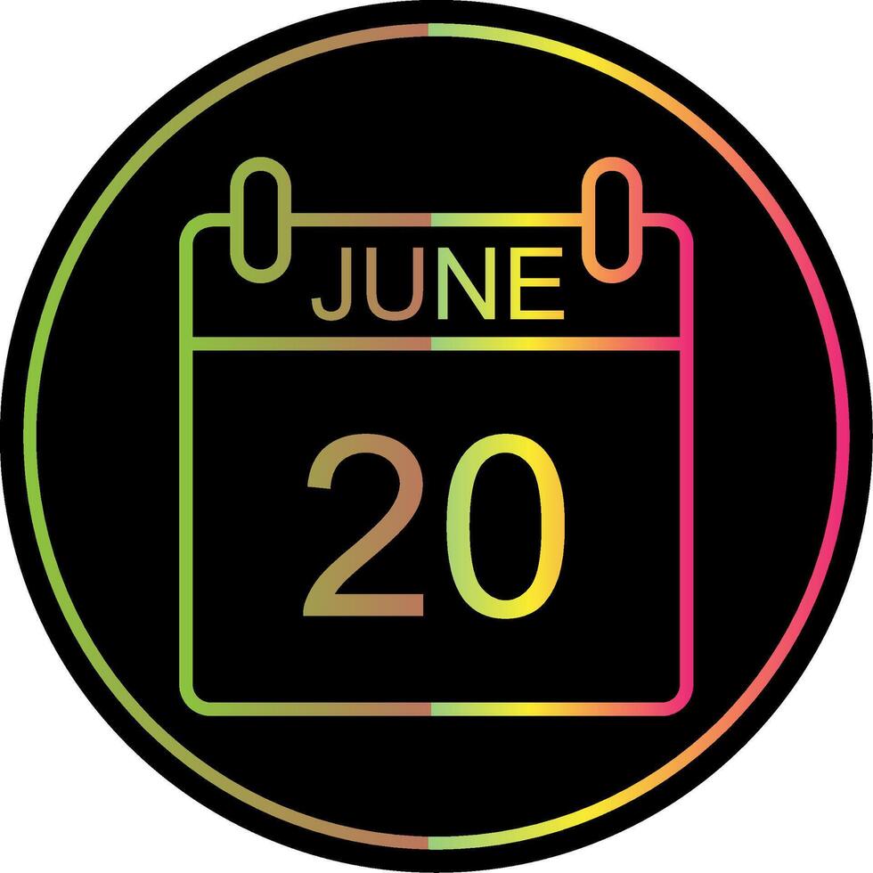 June Line Gradient Due Color Icon Design vector