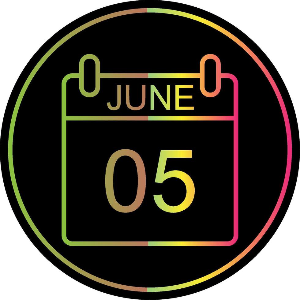 June Line Gradient Due Color Icon Design vector