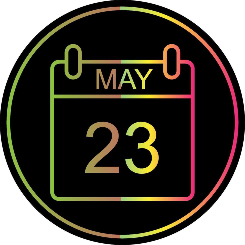 May Line Gradient Due Color Icon Design vector