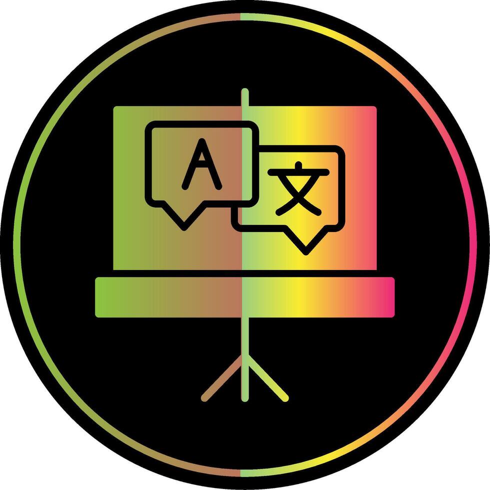 Language Glyph Due Color Icon Design vector