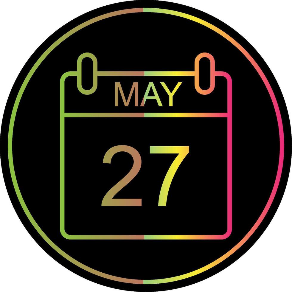 May Line Gradient Due Color Icon Design vector