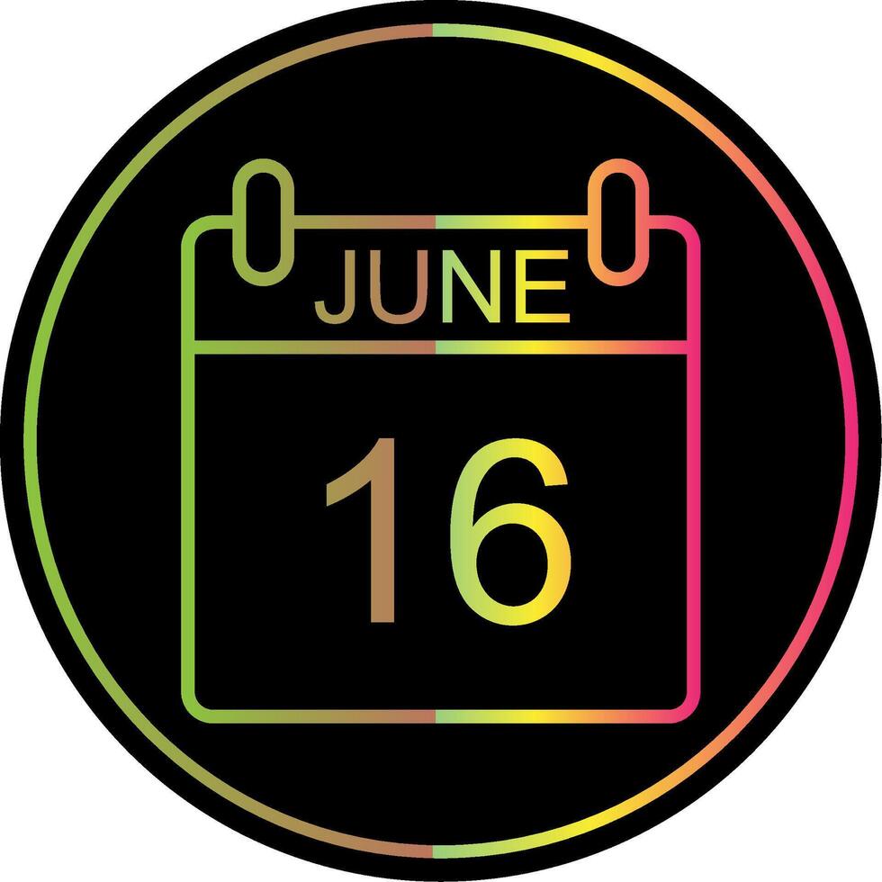 June Line Gradient Due Color Icon Design vector
