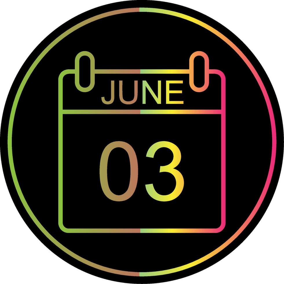 June Line Gradient Due Color Icon Design vector