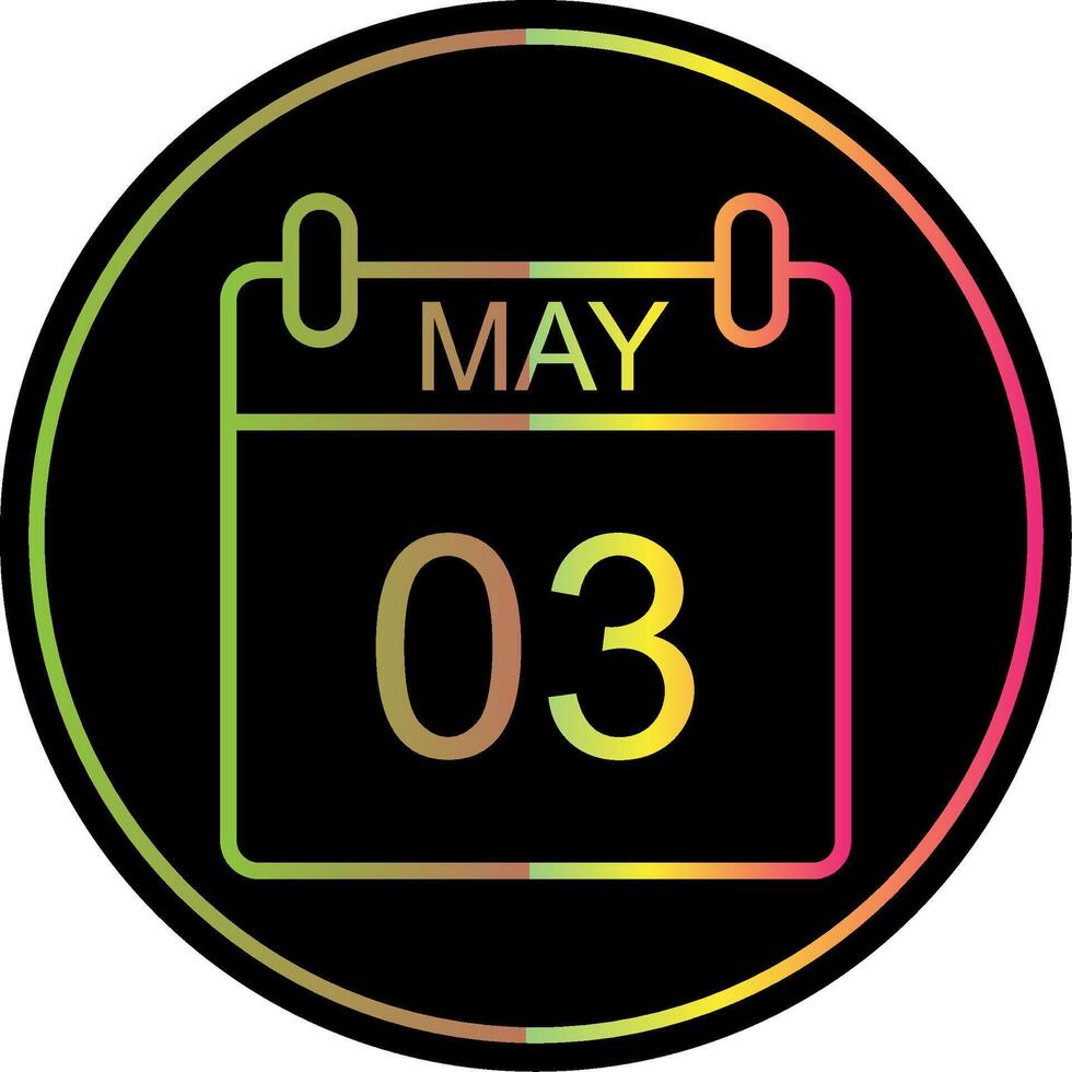 May Line Gradient Due Color Icon Design vector