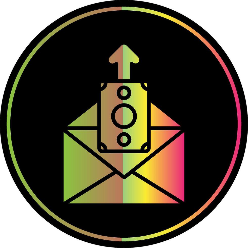 Wages Glyph Due Color Icon Design vector