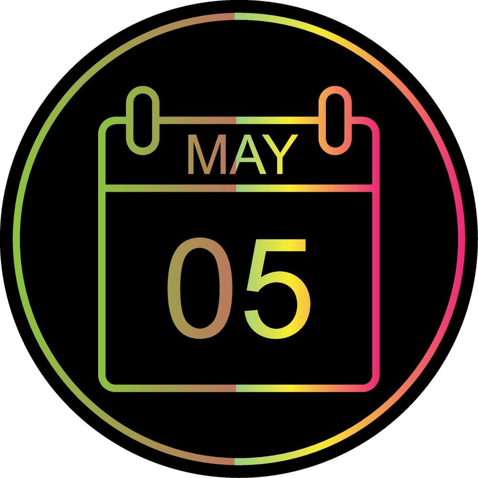 May Line Gradient Due Color Icon Design vector
