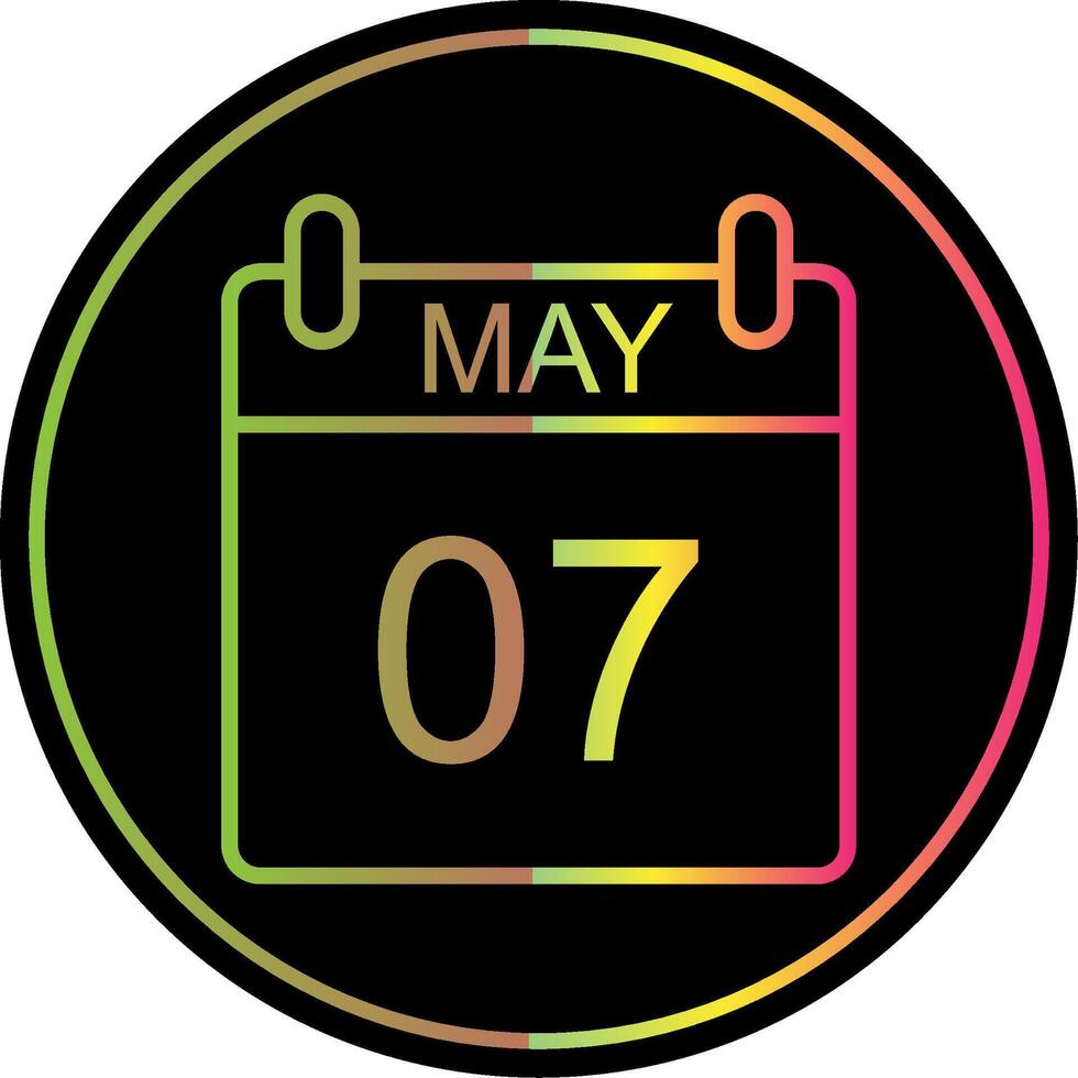 May Line Gradient Due Color Icon Design vector