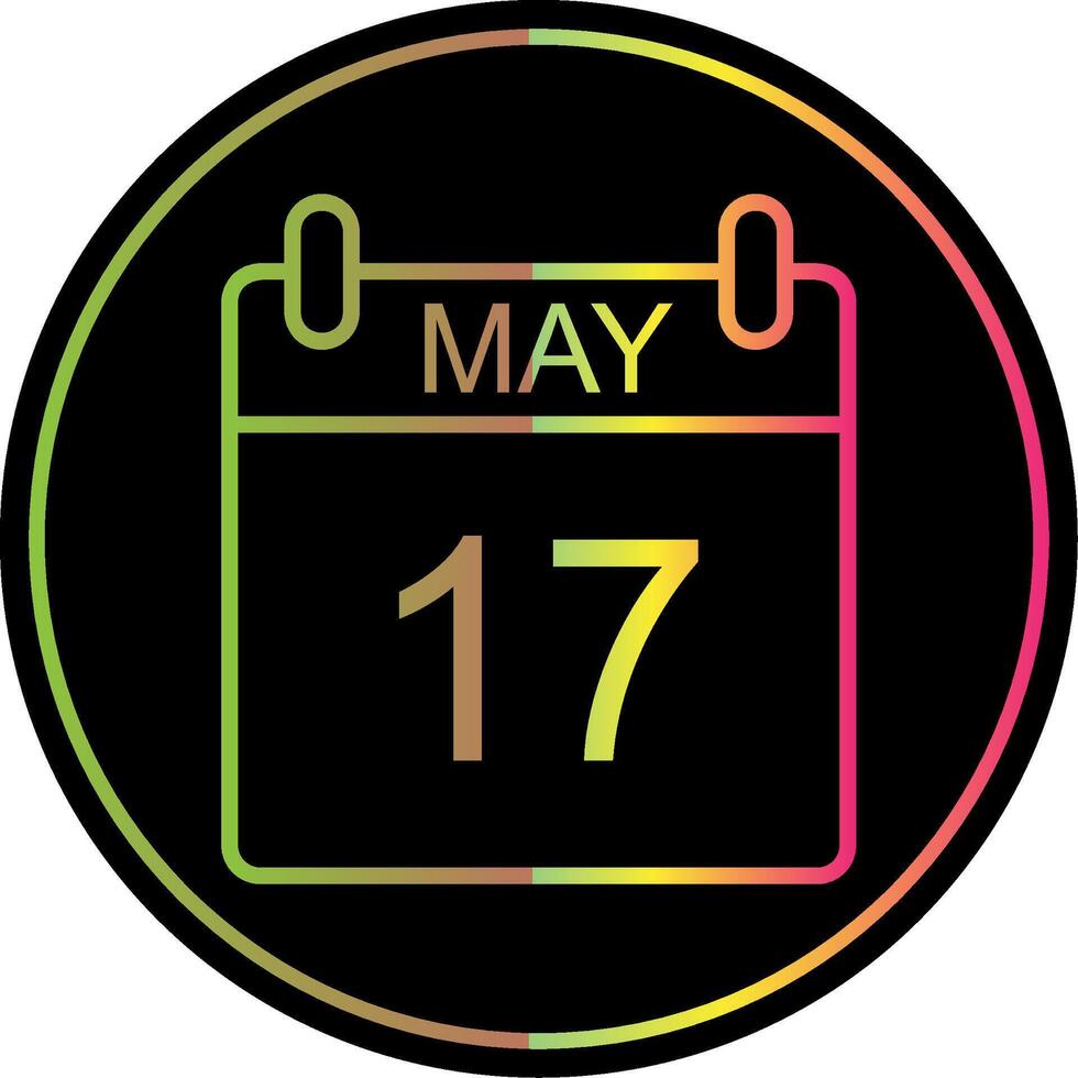 May Line Gradient Due Color Icon Design vector