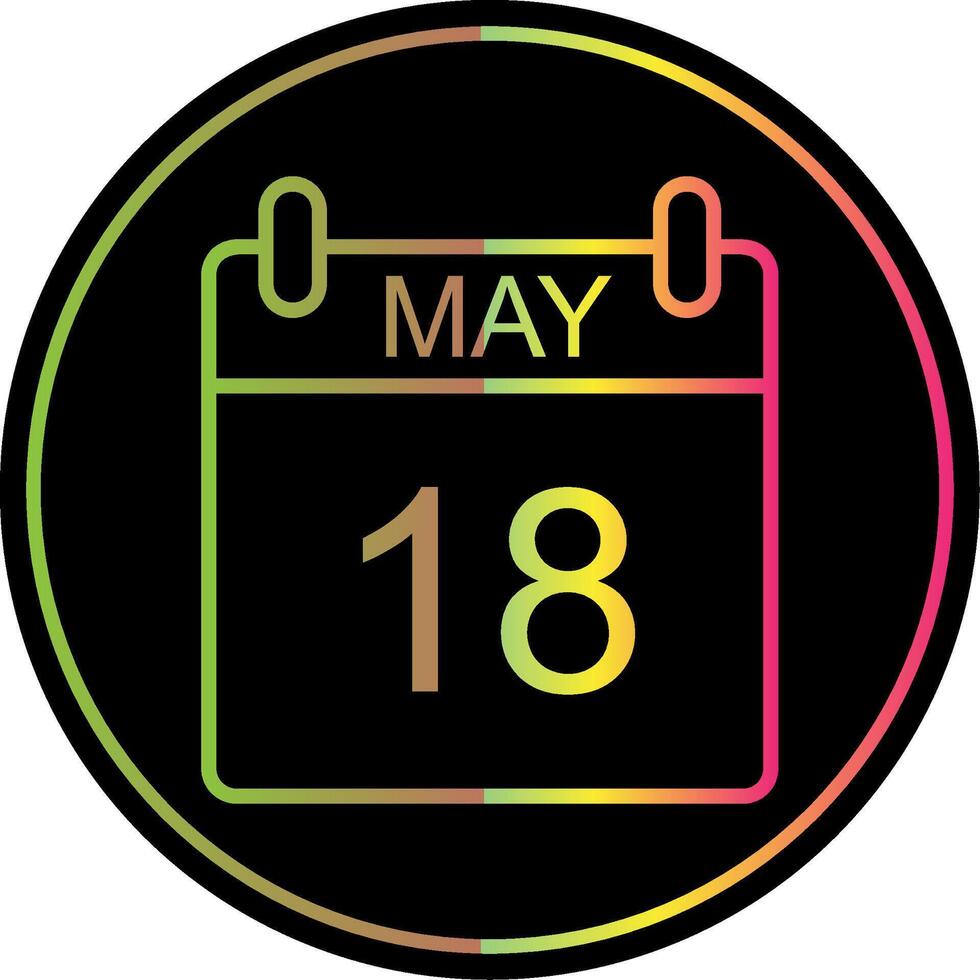 May Line Gradient Due Color Icon Design vector