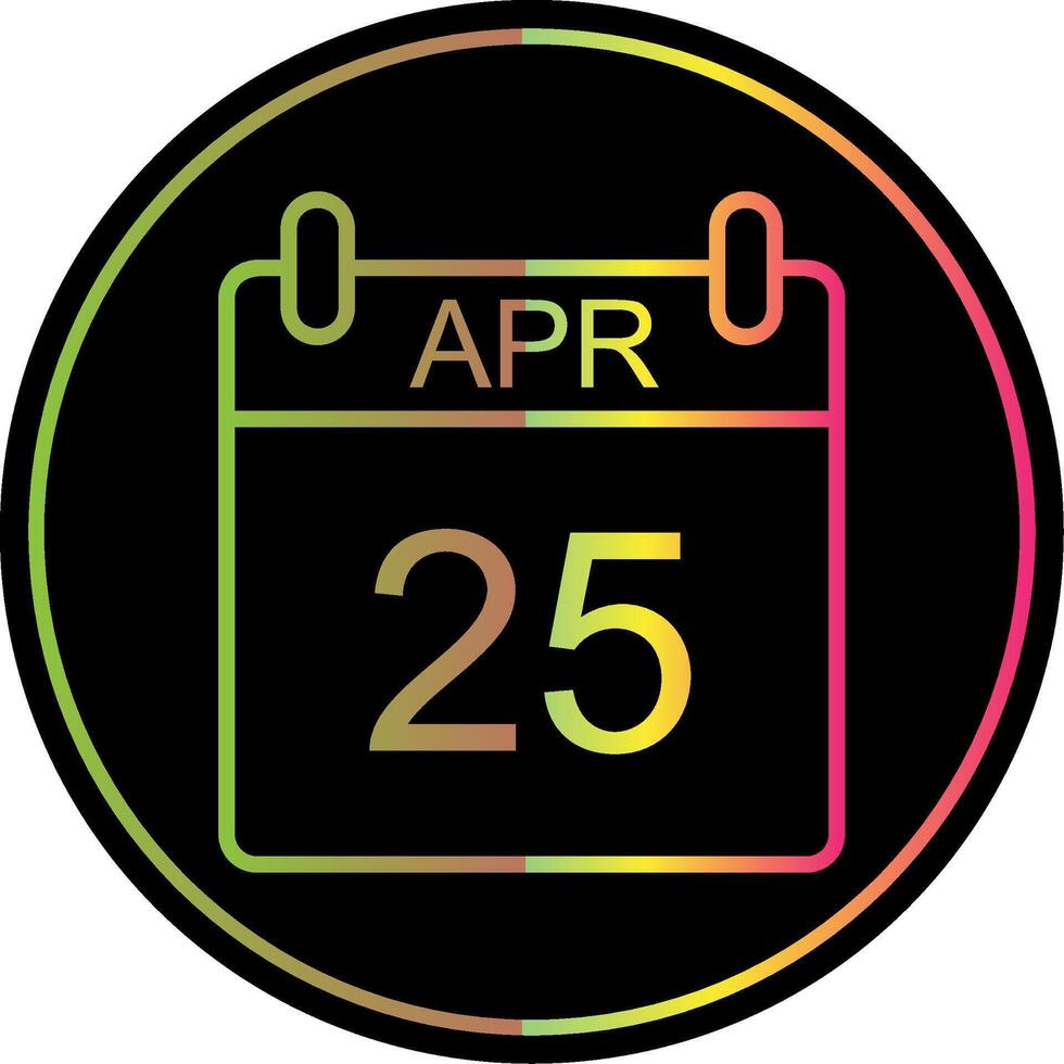 April Line Gradient Due Color Icon Design vector