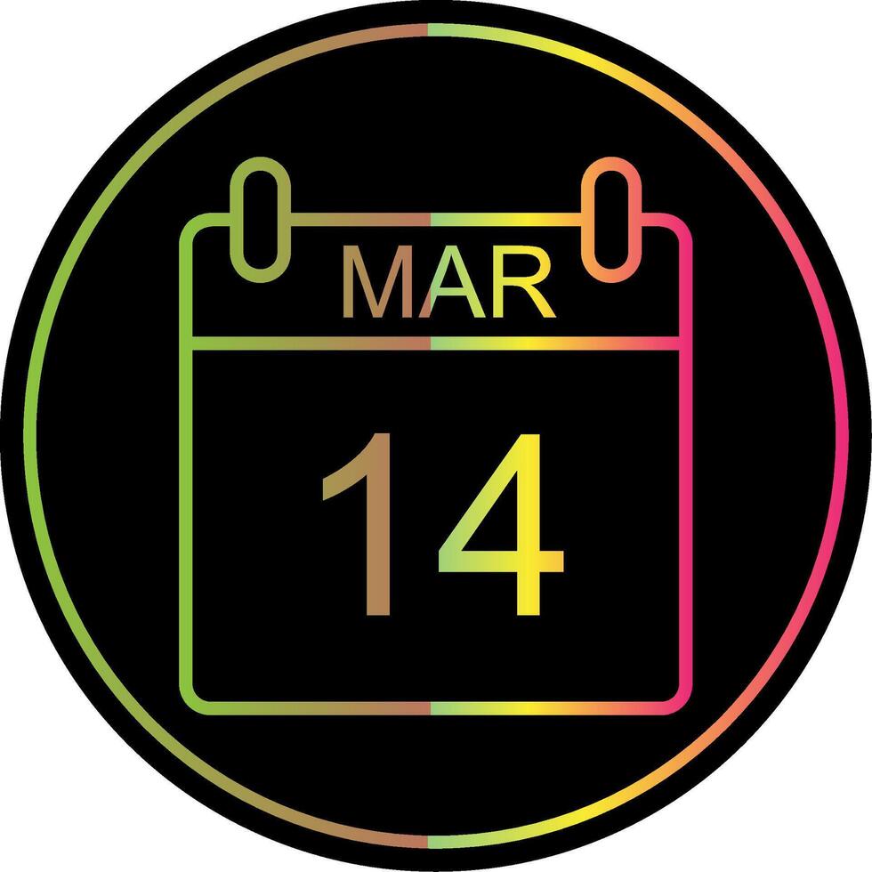 March Line Gradient Due Color Icon Design vector