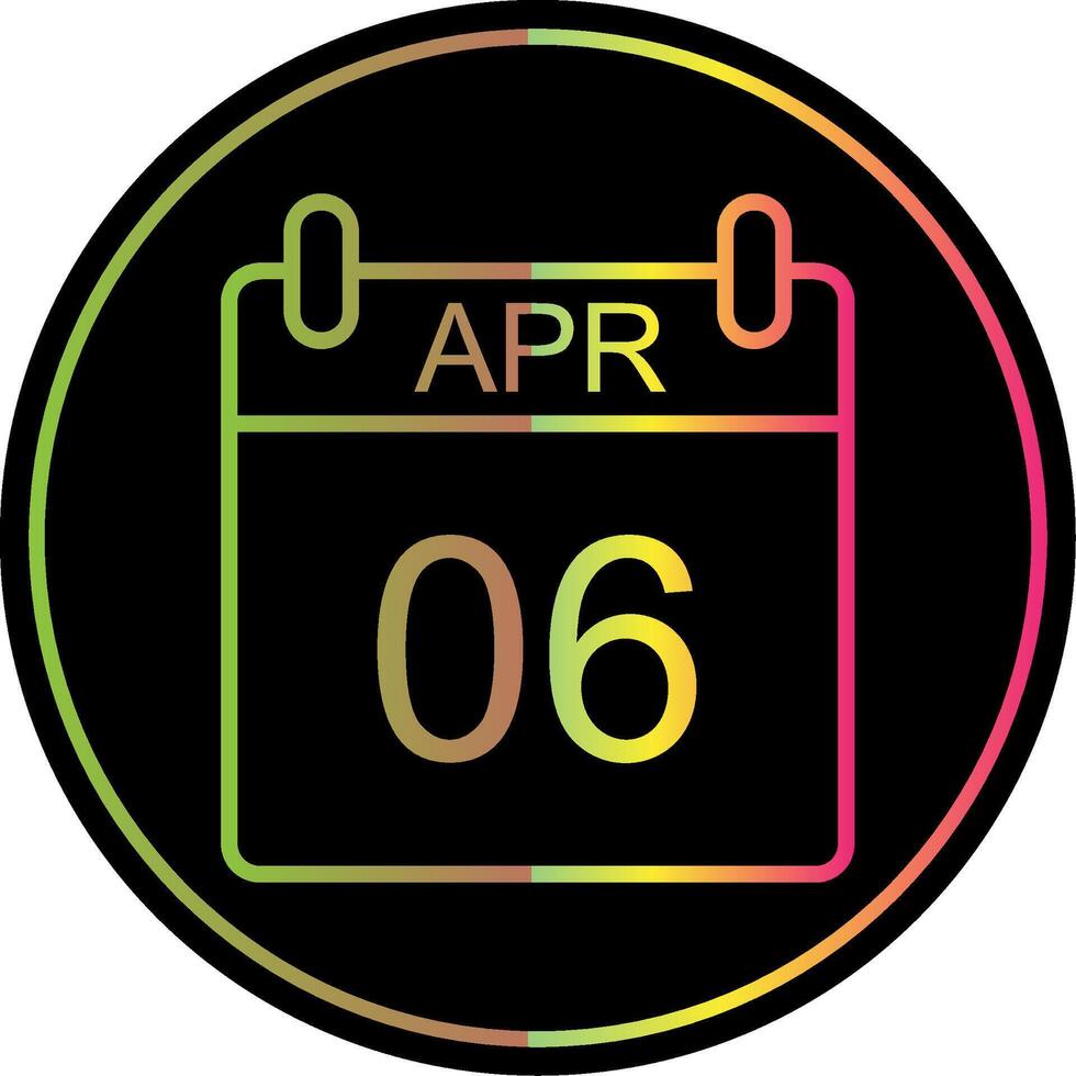 April Line Gradient Due Color Icon Design vector