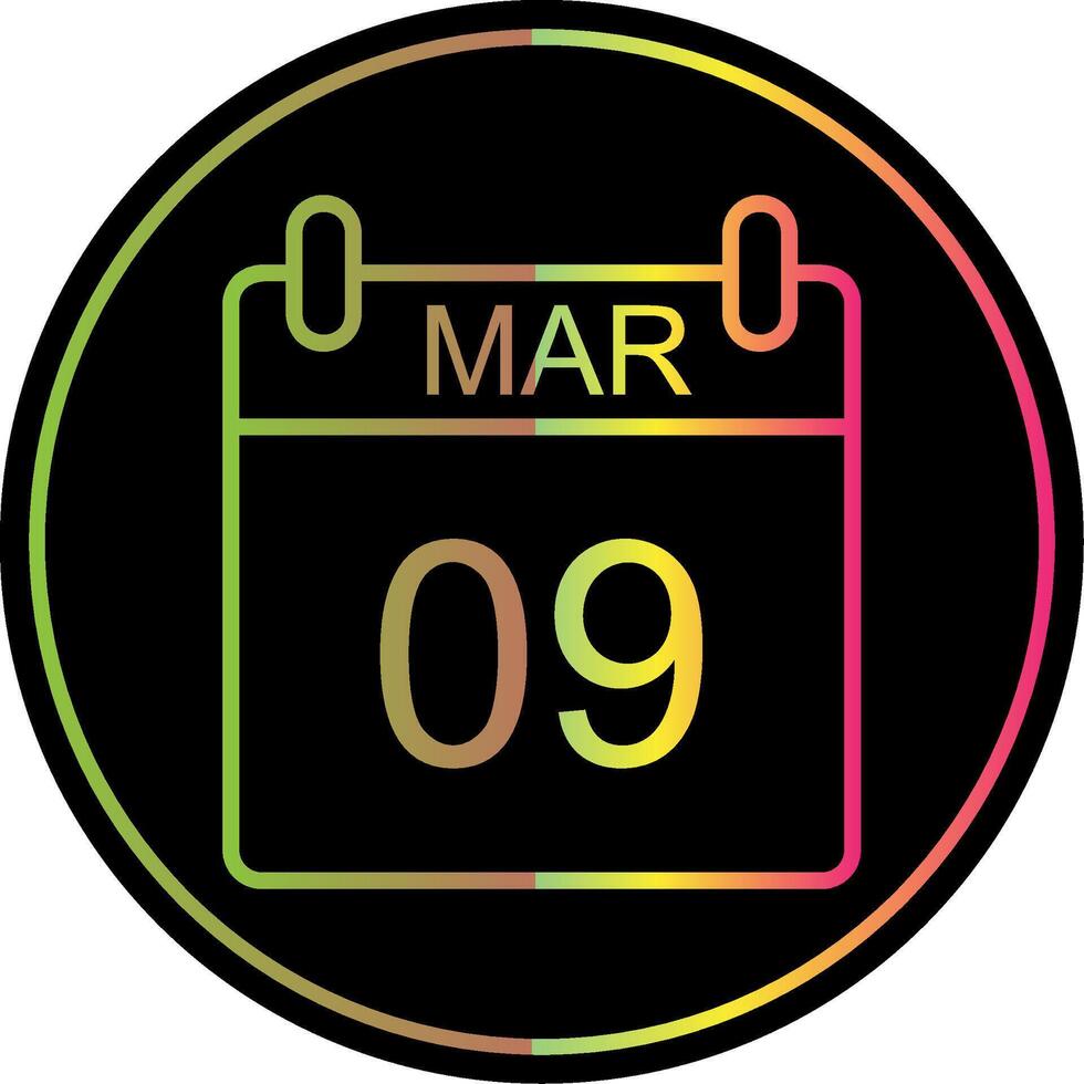 March Line Gradient Due Color Icon Design vector