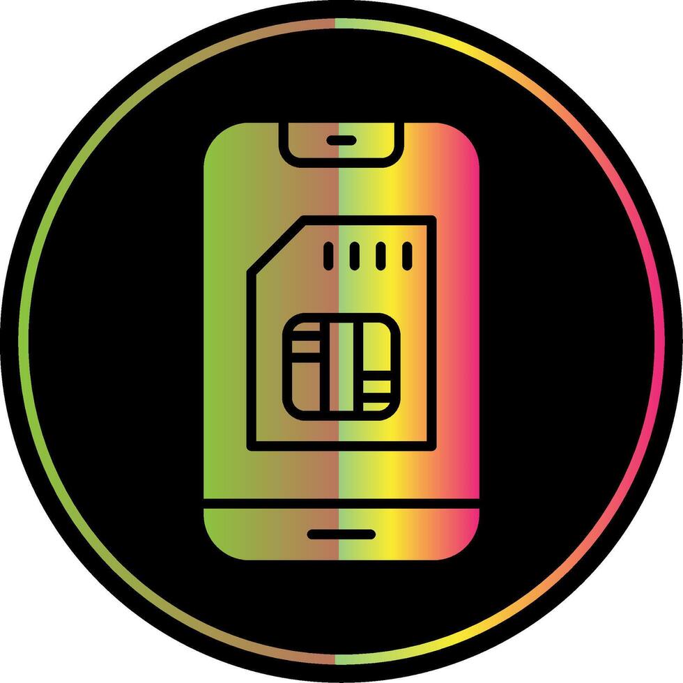 Sim Card Glyph Due Color Icon Design vector