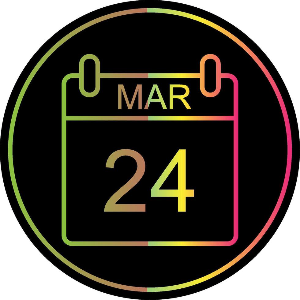 March Line Gradient Due Color Icon Design vector
