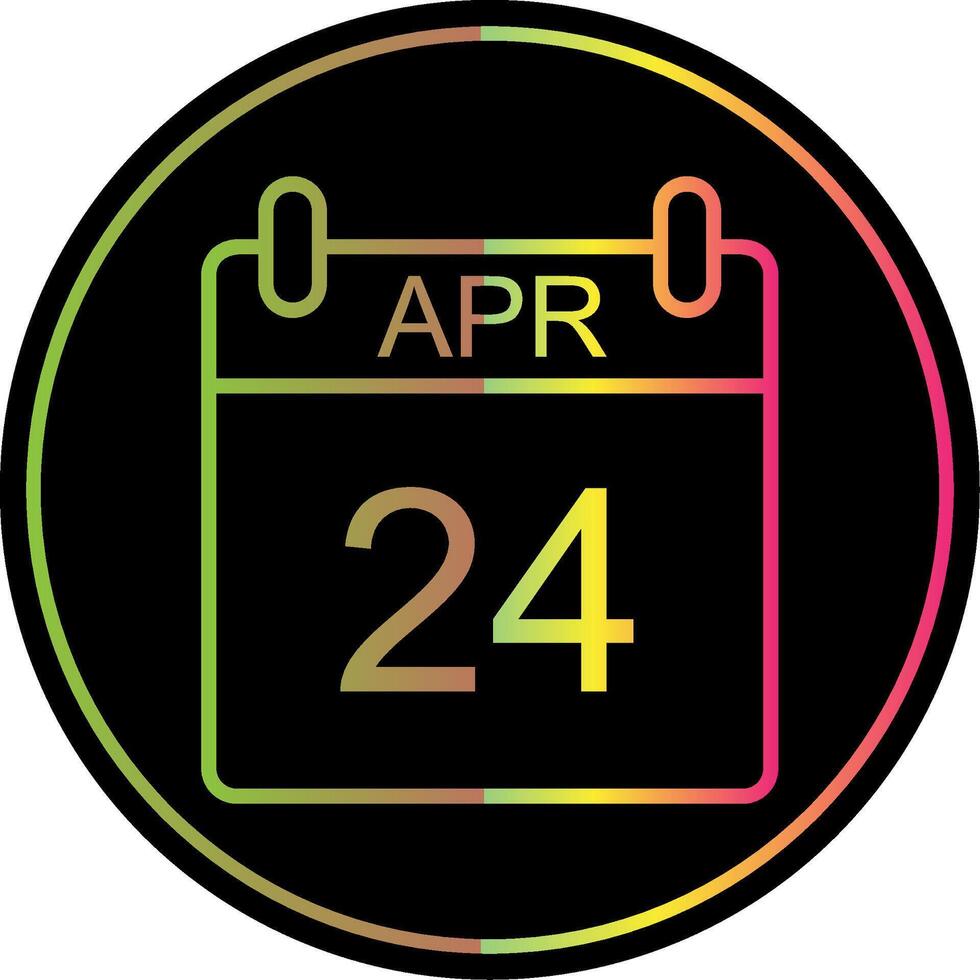 April Line Gradient Due Color Icon Design vector