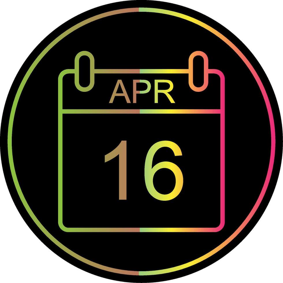 April Line Gradient Due Color Icon Design vector