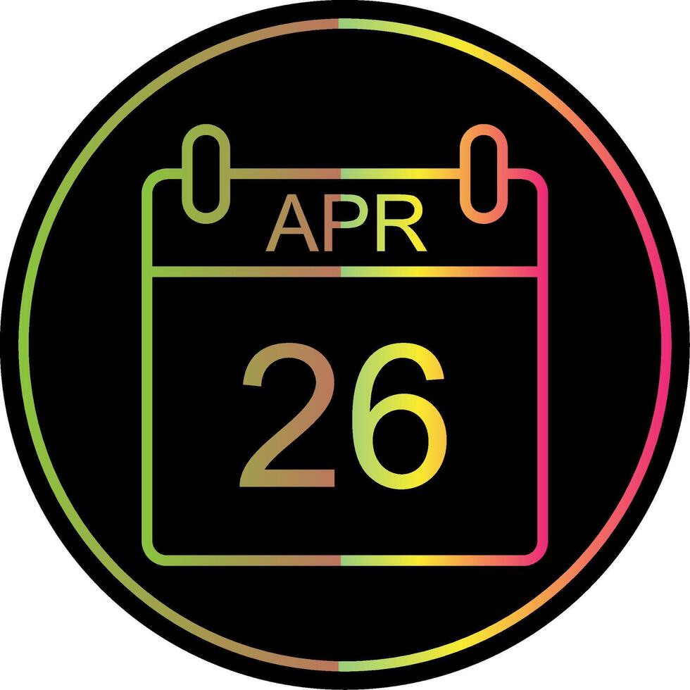 April Line Gradient Due Color Icon Design vector