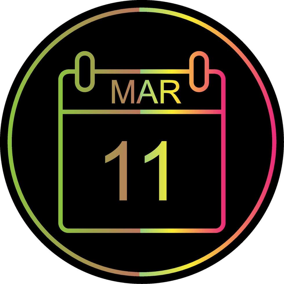 March Line Gradient Due Color Icon Design vector