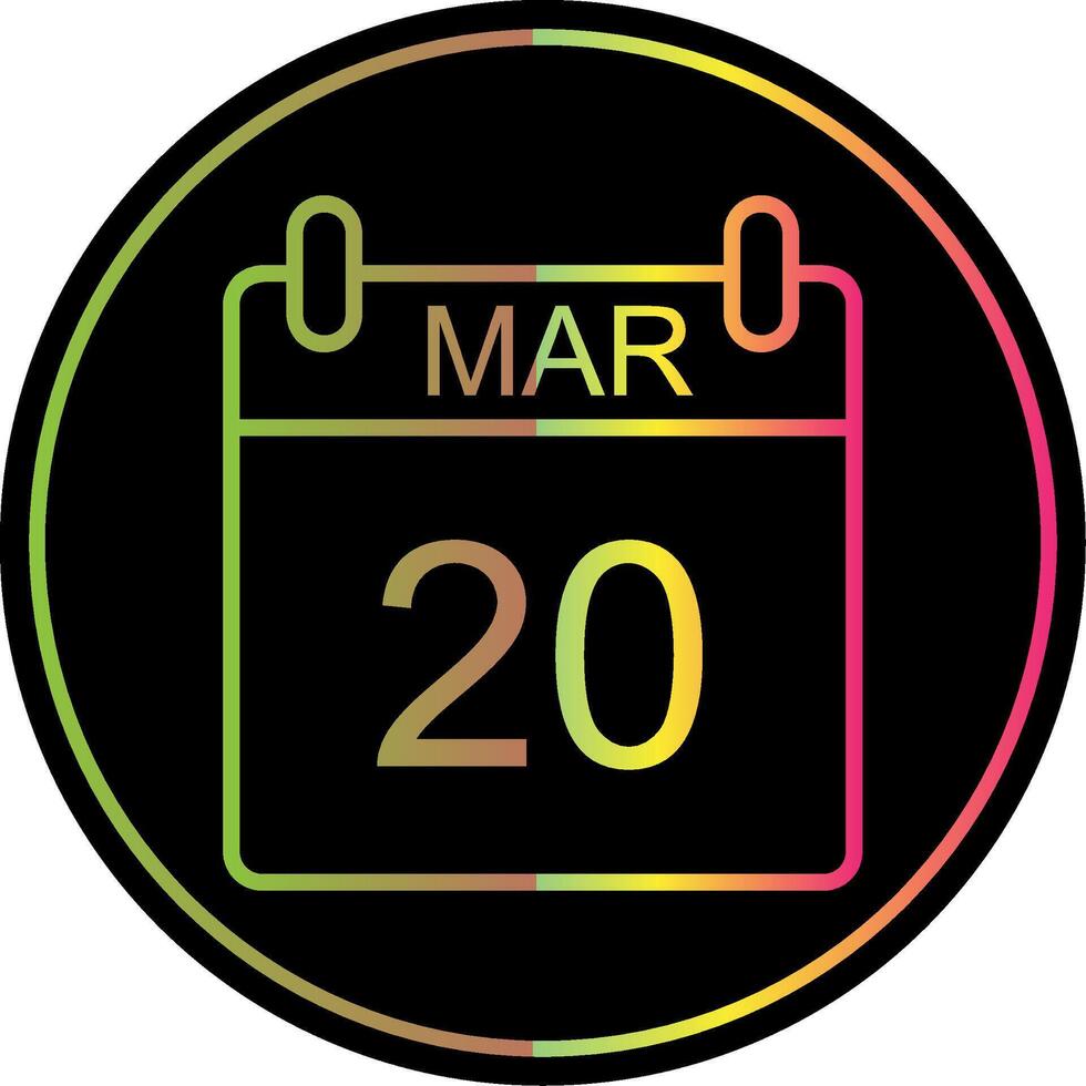 March Line Gradient Due Color Icon Design vector