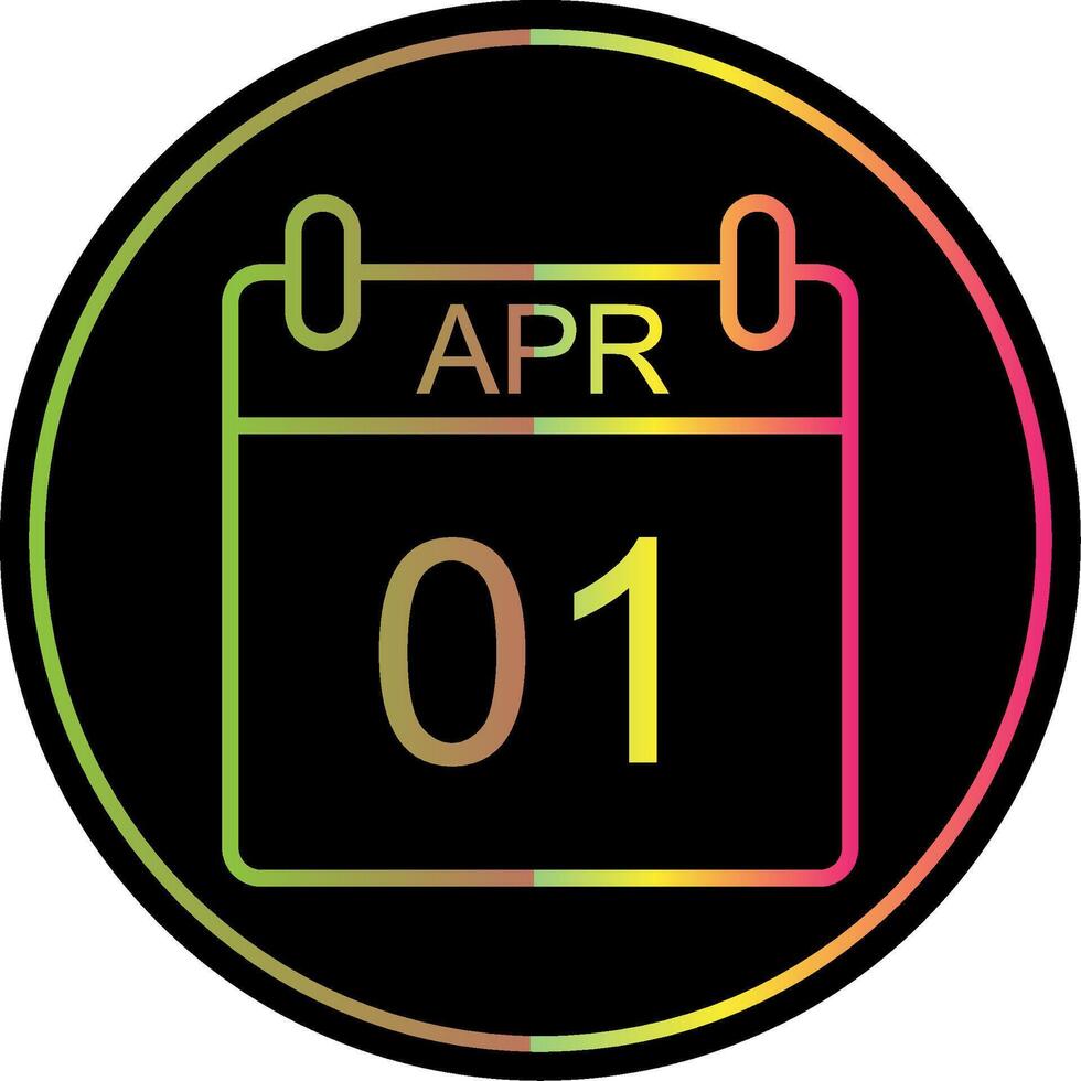 April Line Gradient Due Color Icon Design vector