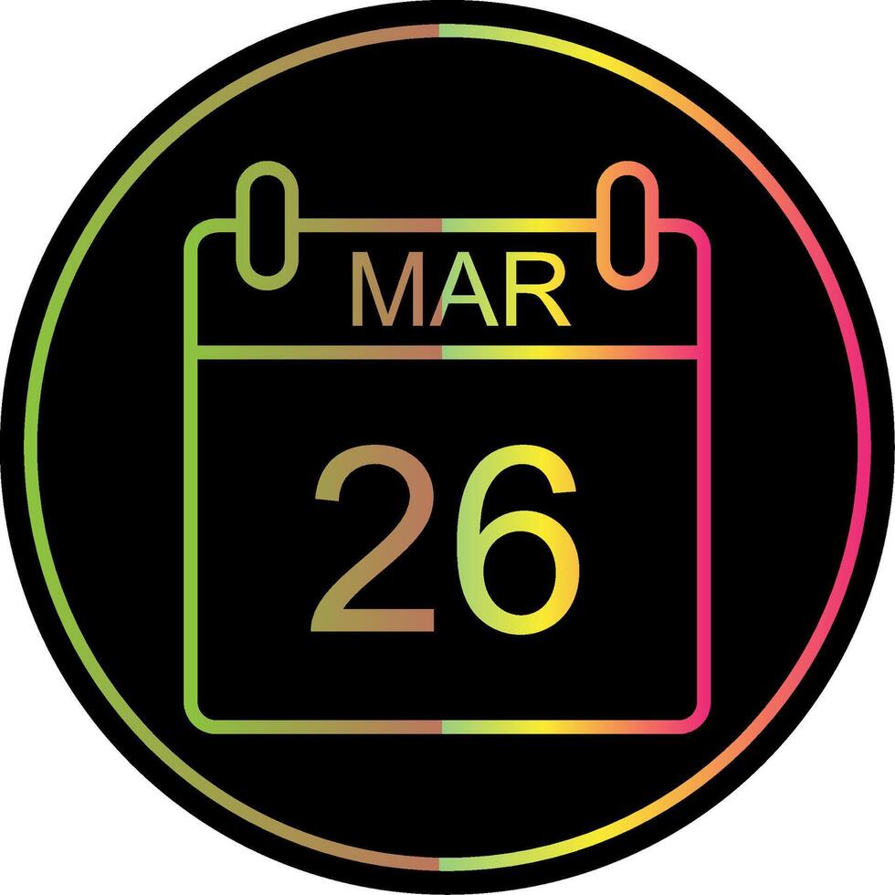 March Line Gradient Due Color Icon Design vector