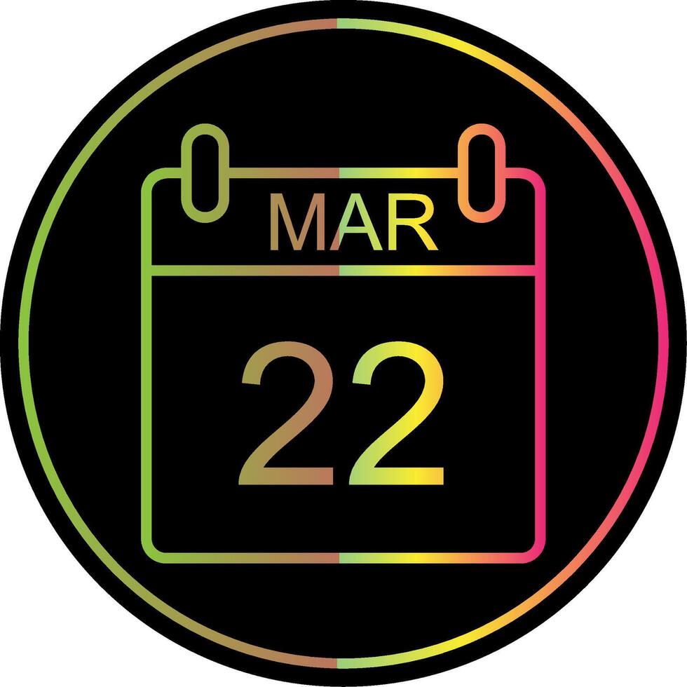 March Line Gradient Due Color Icon Design vector