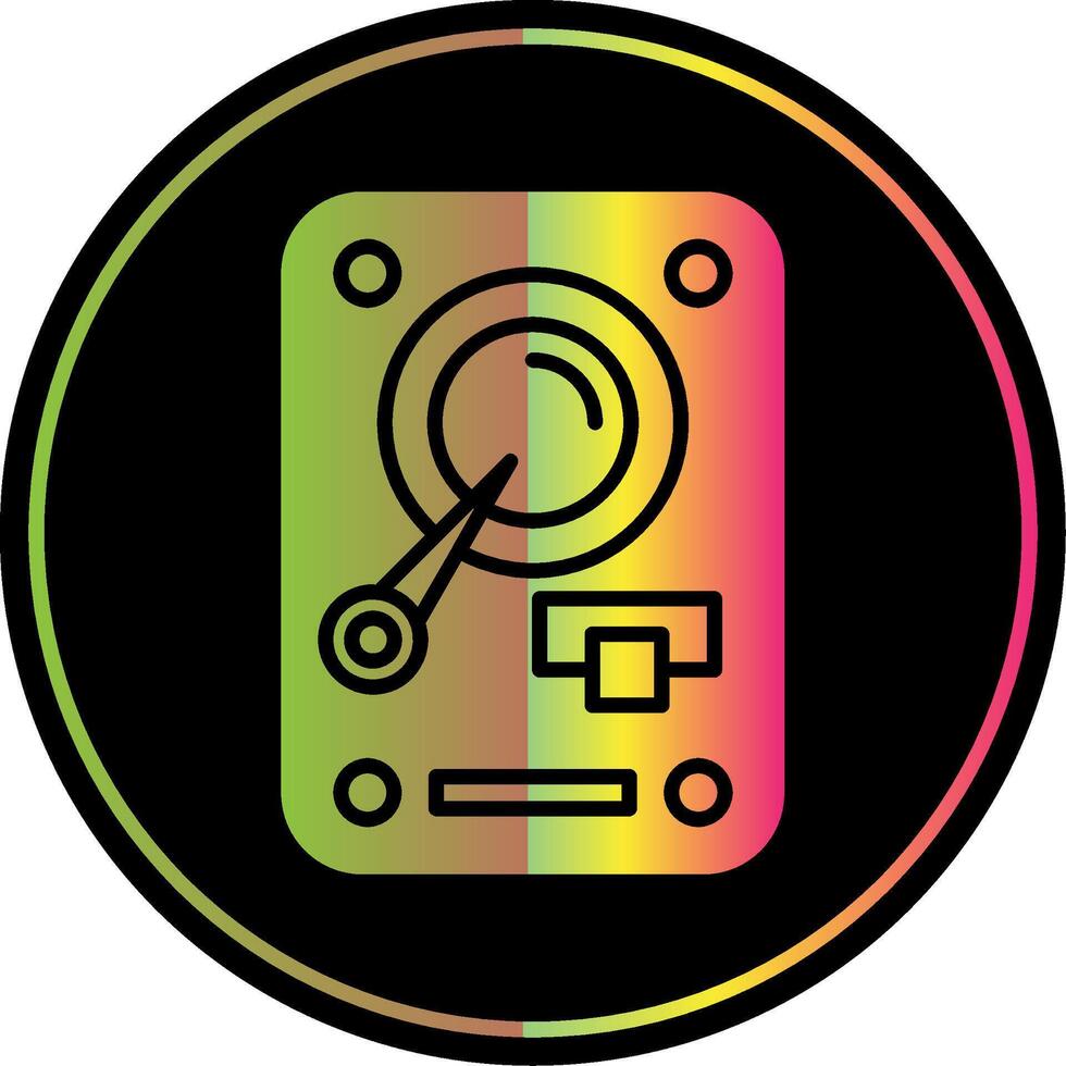 Hard Disk Drive Glyph Due Color Icon Design vector