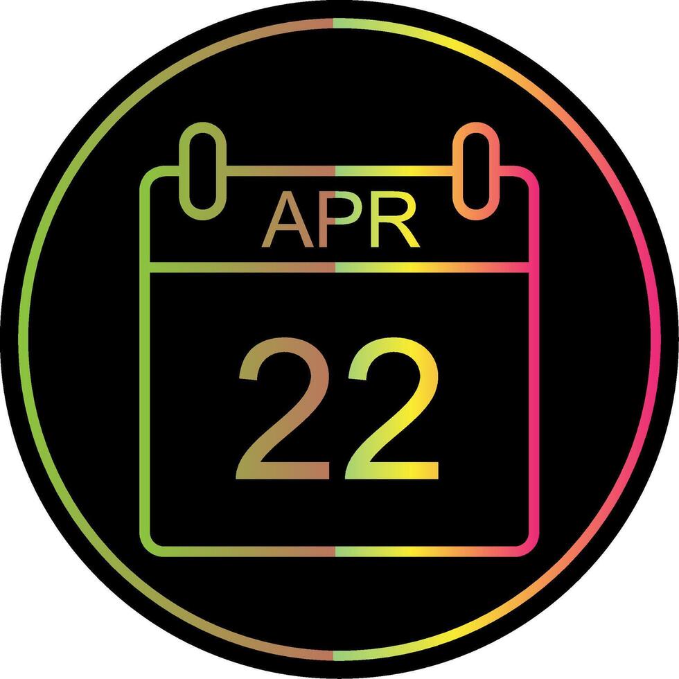 April Line Gradient Due Color Icon Design vector