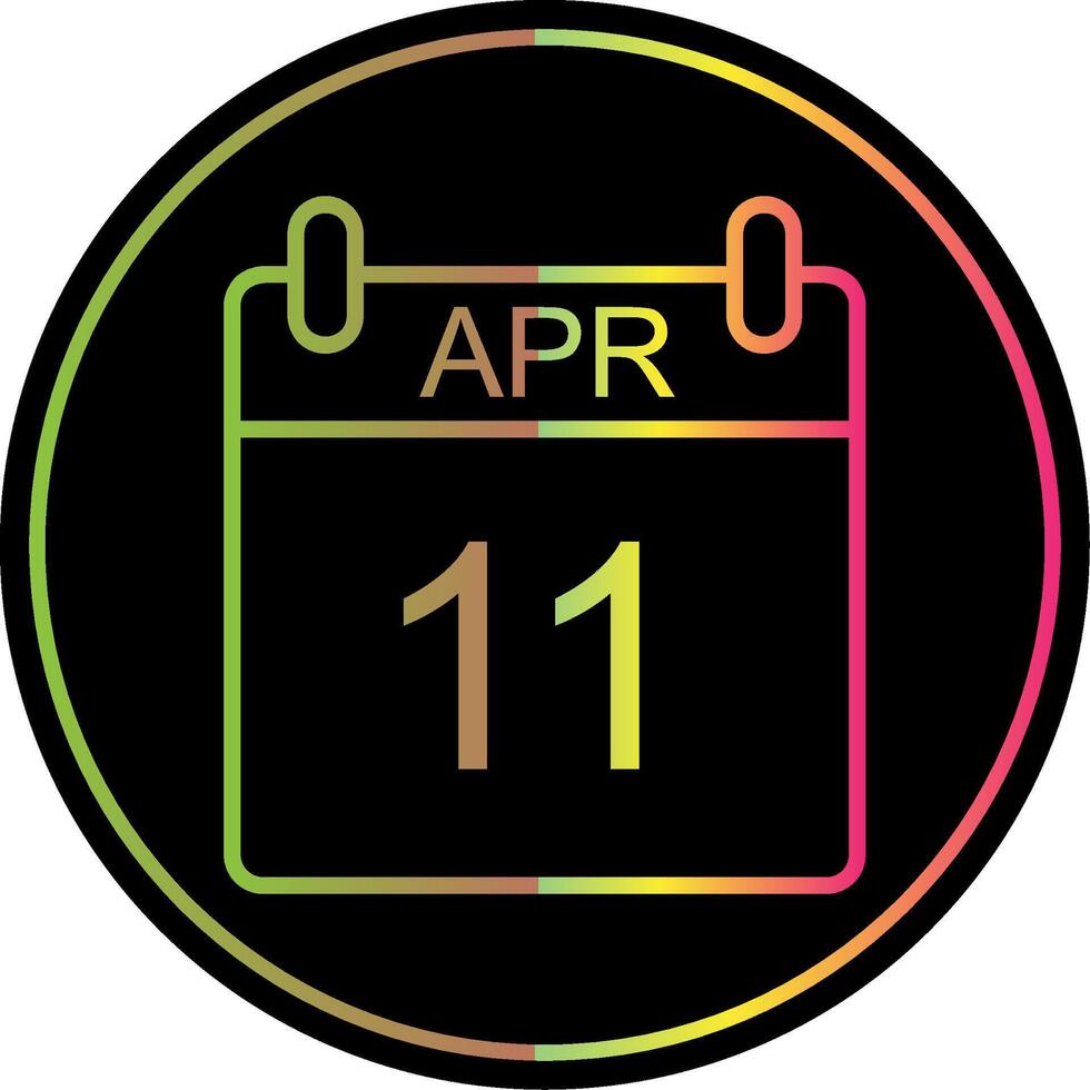 April Line Gradient Due Color Icon Design vector