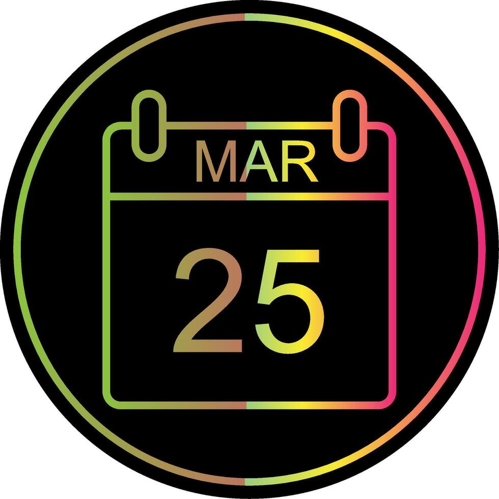 March Line Gradient Due Color Icon Design vector