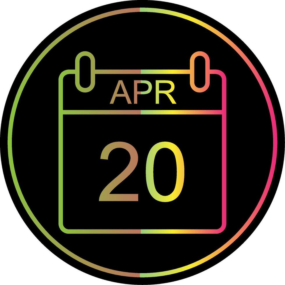 April Line Gradient Due Color Icon Design vector
