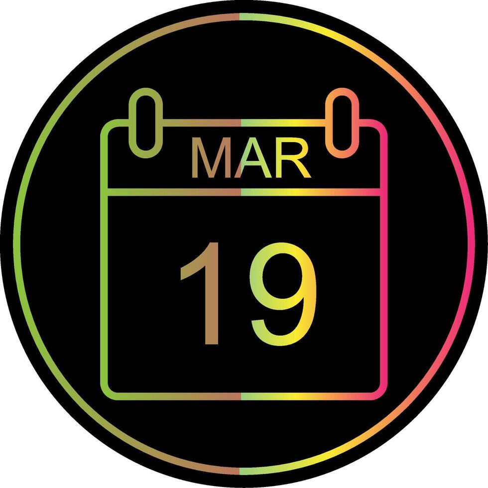 March Line Gradient Due Color Icon Design vector