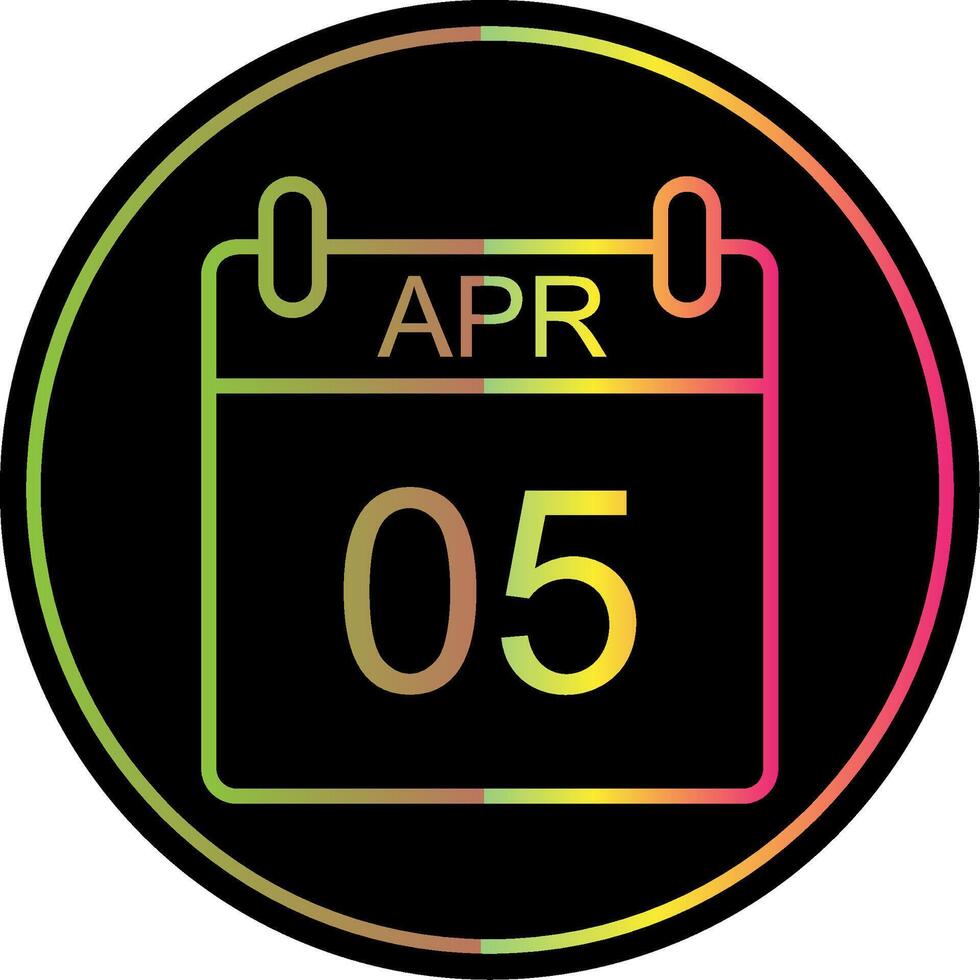April Line Gradient Due Color Icon Design vector