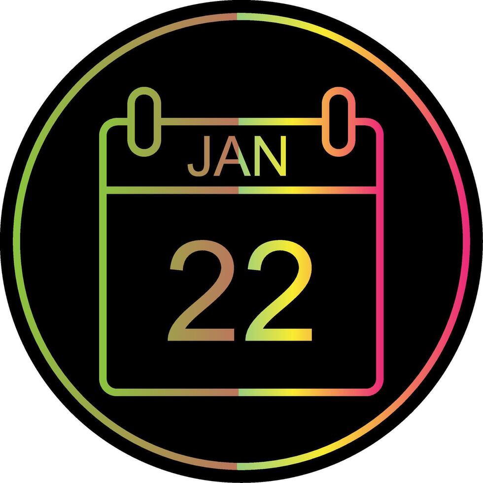 January Line Gradient Due Color Icon Design vector