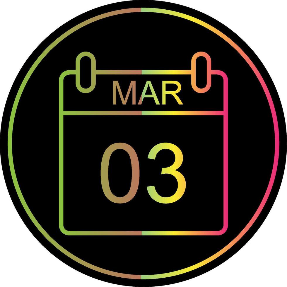 March Line Gradient Due Color Icon Design vector