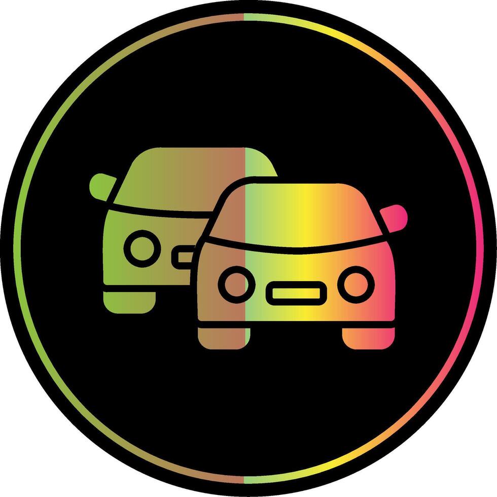 Cars Glyph Due Color Icon Design vector